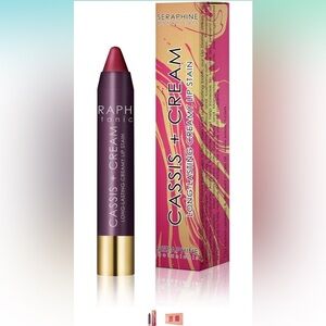 NWT Ipsy SERAPHINE Long-Lasting Creamy Lip Stain Cassis + Cream